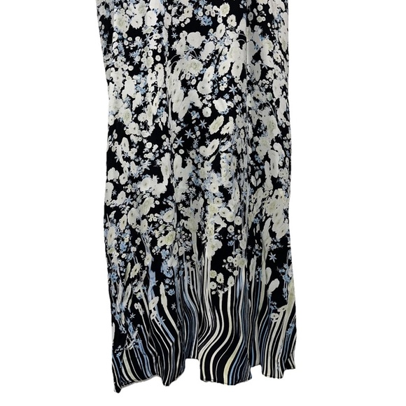 DOROTHY SCHUMACHER Blooming Love Midi Dress Silk Floral Blue White Small NWT - Picture 14 of 16